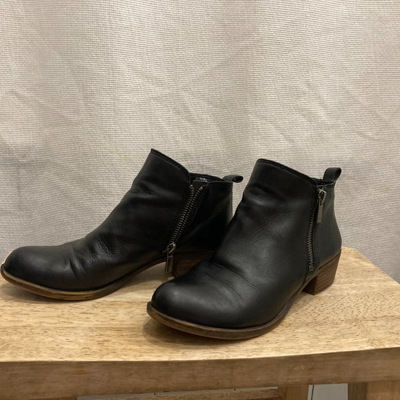 Lucky Brand Black Leather Booties sz 7 - Picture 6 of 6